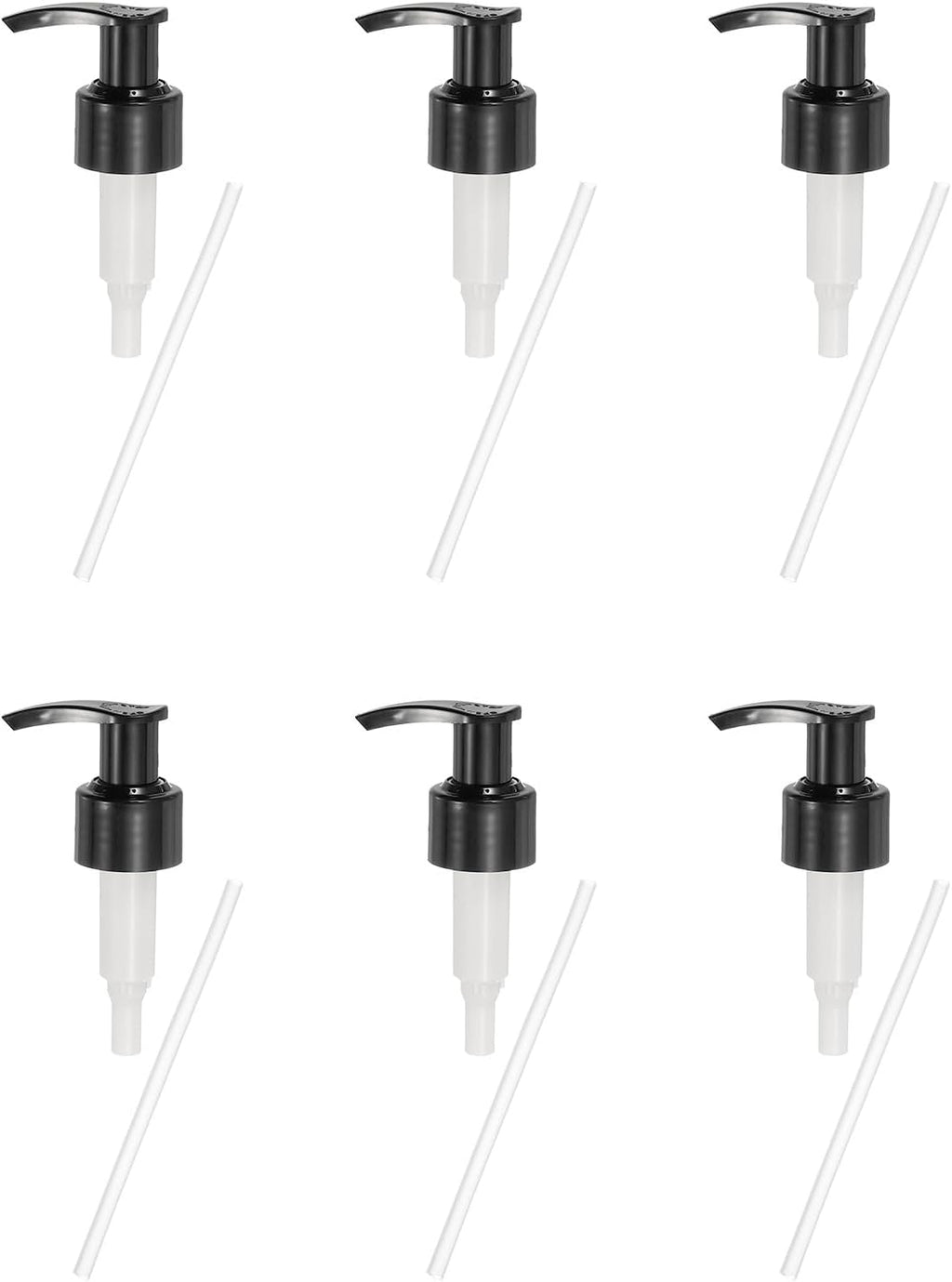 uxcell 6 Pcs Soap Dispenser Pump Heads Soap Dispensers Top Pumps Replacement Switch Pumphead for Standard 24/422 Neck Size Lotion Shampoo Bottle, Black