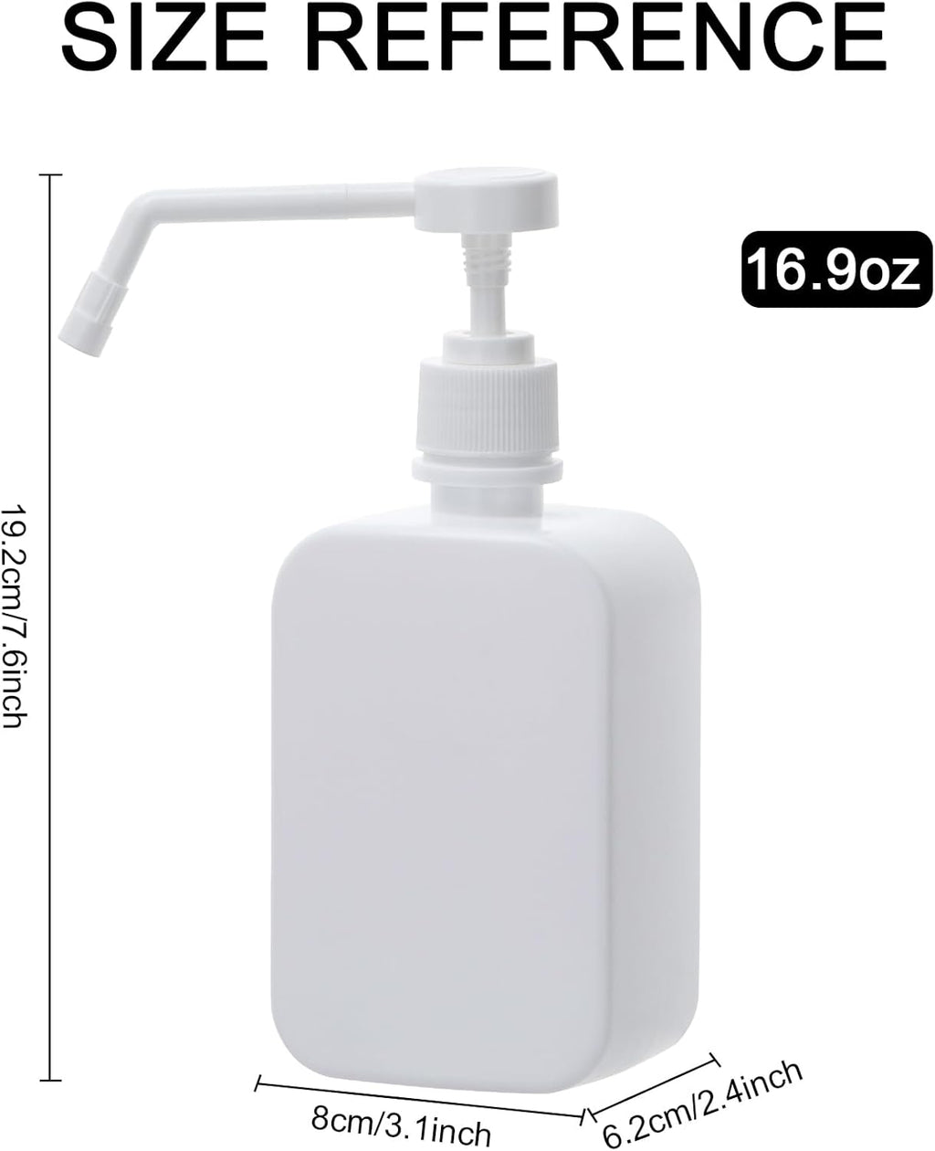 Pump Bottles Dispenser 16.9oz/500ml, 4 Pack Empty Plastic Hand Soap Shampoo Bottles, Refillable Wash Bottles for Cleaning Solution, Plants ﻿