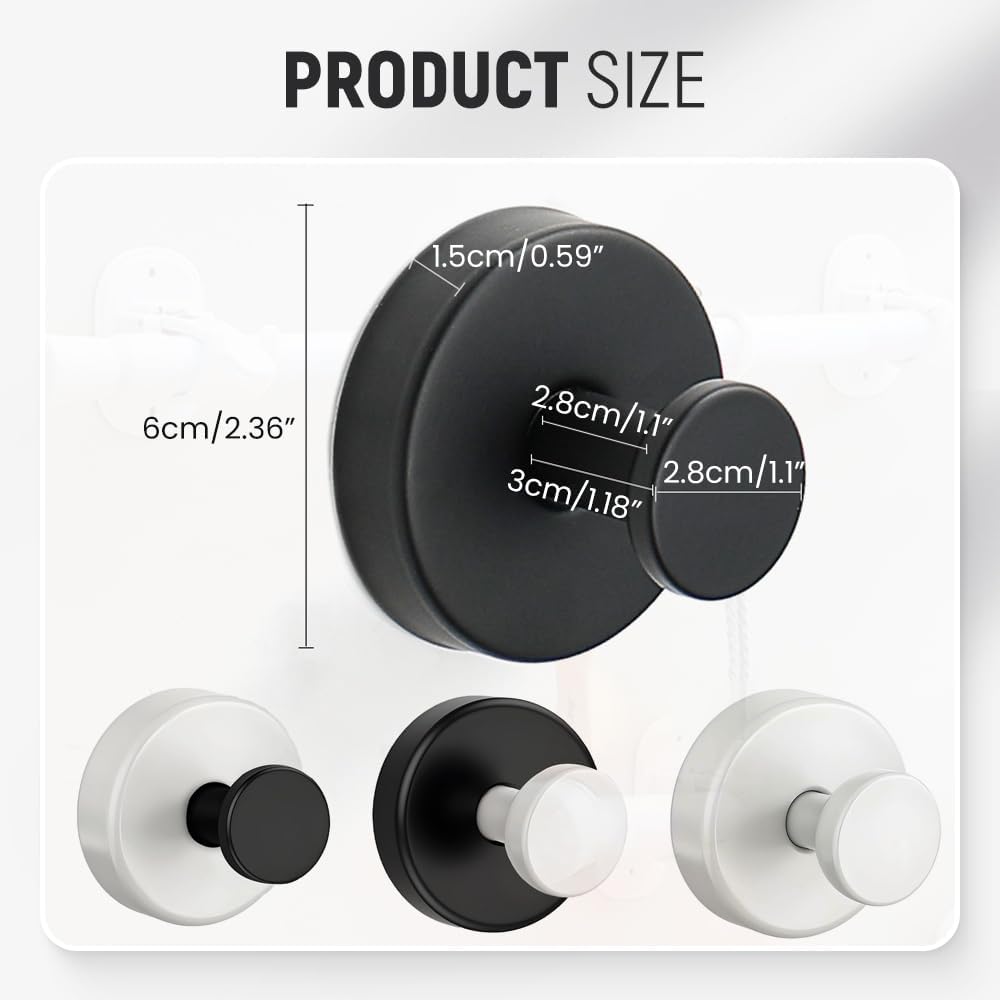 Suction Cup Hooks for Wreaths, 2025 New No Drill Suction Cup Hooks on Glass, Wreath Hanger for Front Door, Rustproof Hook Holder Towel Hook for Window Bathroom Mirrors Tile (2, Black)