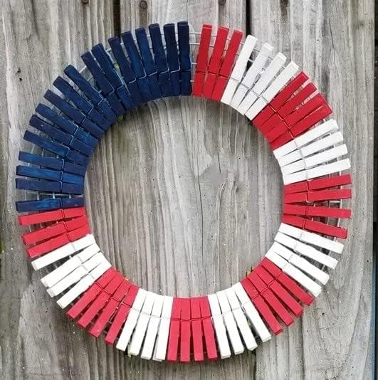 1.9 Inch Blue Clothespins Wall Decor Hang Pictures Artwork Kitchen Clips for Chip Bags with Sturdy Twine String Pack 50