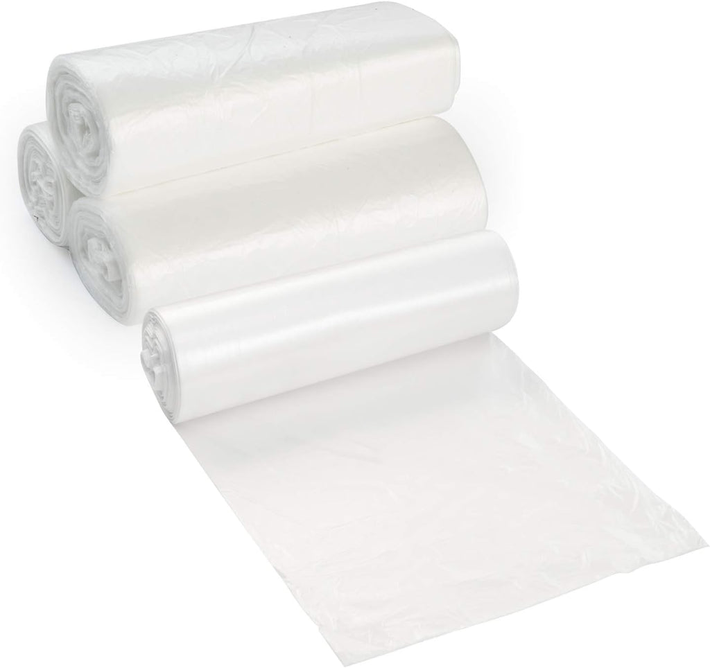 20-30 Gallon Clear Garbage Can Liners, 500 Count - Medium - Large Trash Can Liners - High Density, Thin, Lightweight, 10 Microns - For Office, Home, Hospital, Wastebaskets -20 Coreless Rolls