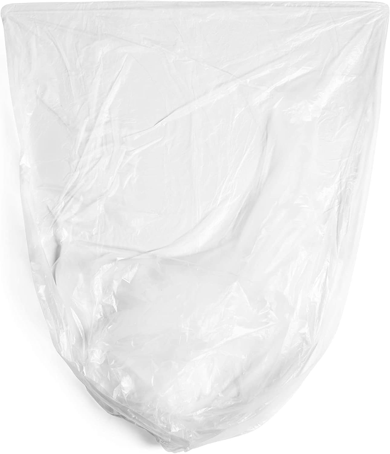 Aluf Plastics High Density Trash Bags, 60 Gallon, 600 Count, 22 Micron (eq), 38" x 60", Clear, for Bathroom, Office, Industrial, Commercial, Janitorial, Municipal, Recycling