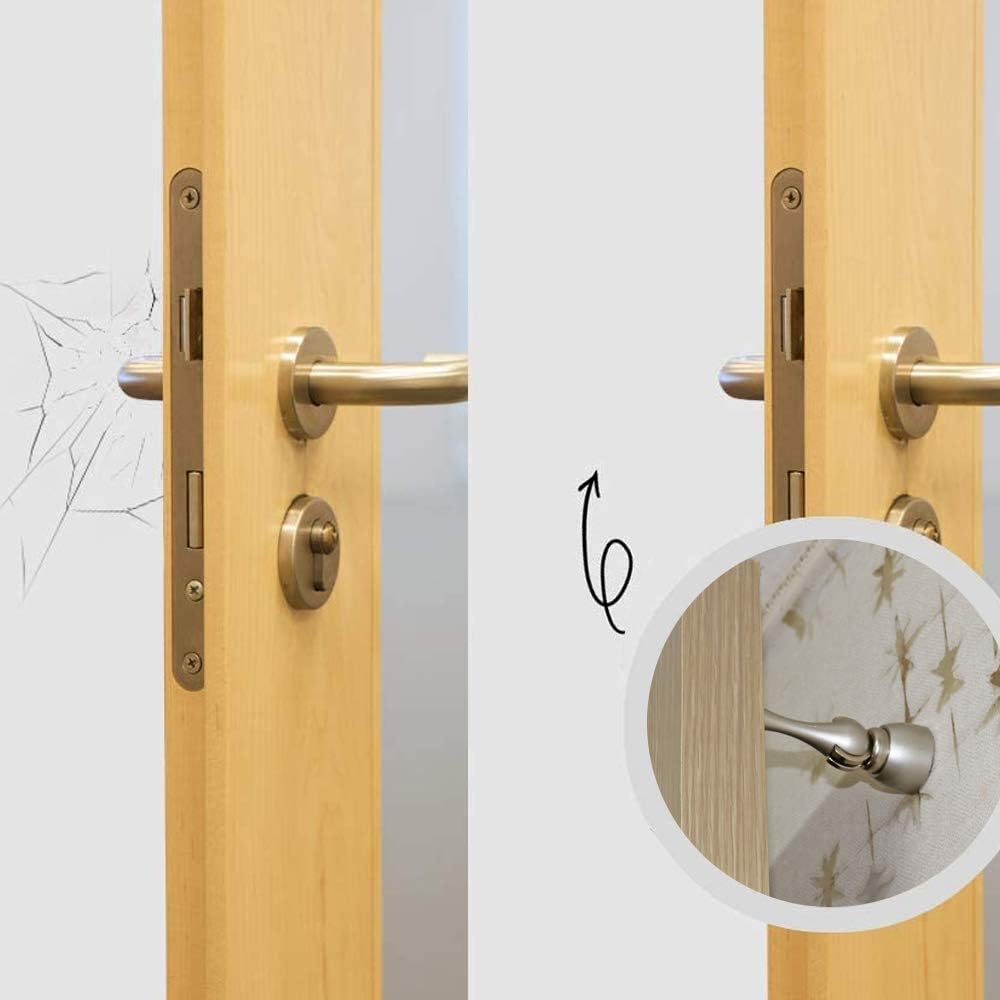 Magnetic Door Stop, Magnetic Door Catch, Door Holder, Door Stops, Wall Mounted, Floor Mounted, Door Banging Prevention (Black, Small x 2pack)