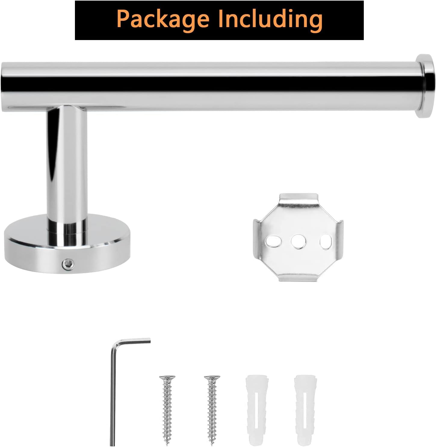 NearMoon Bathroom Toilet Paper Holder, Premium SUS304 Stainless Steel Rustproof Wall Mounted Toilet Roll Holder for Bathroom, Kitchen (2 Pack, Chrome Finish)