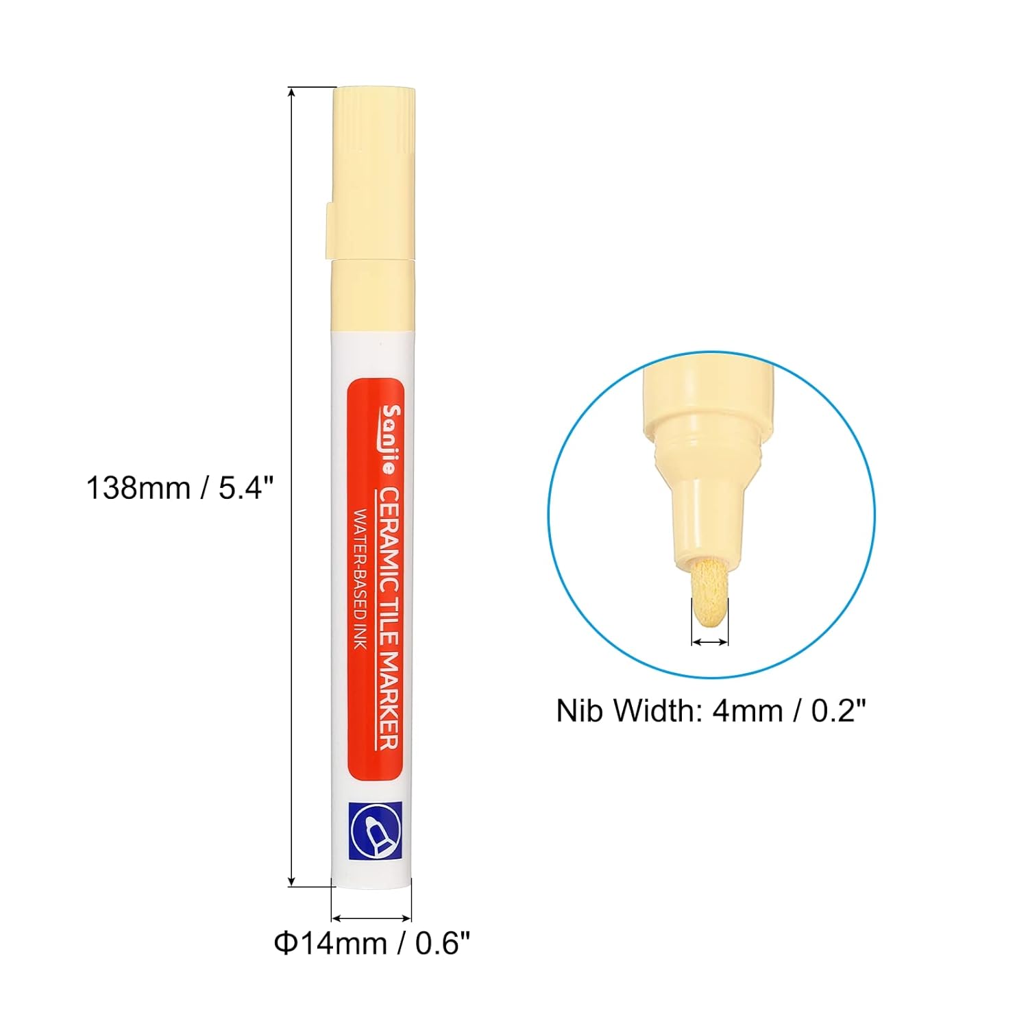 PATIKIL Grout Pen, 4 Pack Beige Tile Marker Waterproof Grout Sealer Pen Tile Repair Pens Paint Pens for Wall Floor Bathroom Kitchen Refresh