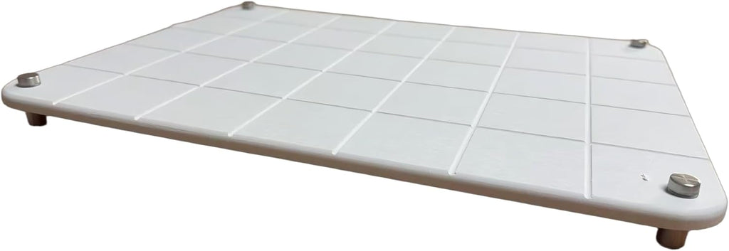 Stone Dish Drying Mat for Kitchen Counter, Water Absorbing Bathroom Tray Sink Organizer, Diatomaceous Earth Countertop Dish Rack Riser Sponge Holder Soap Dish, Gray Beige, 16" x 12"