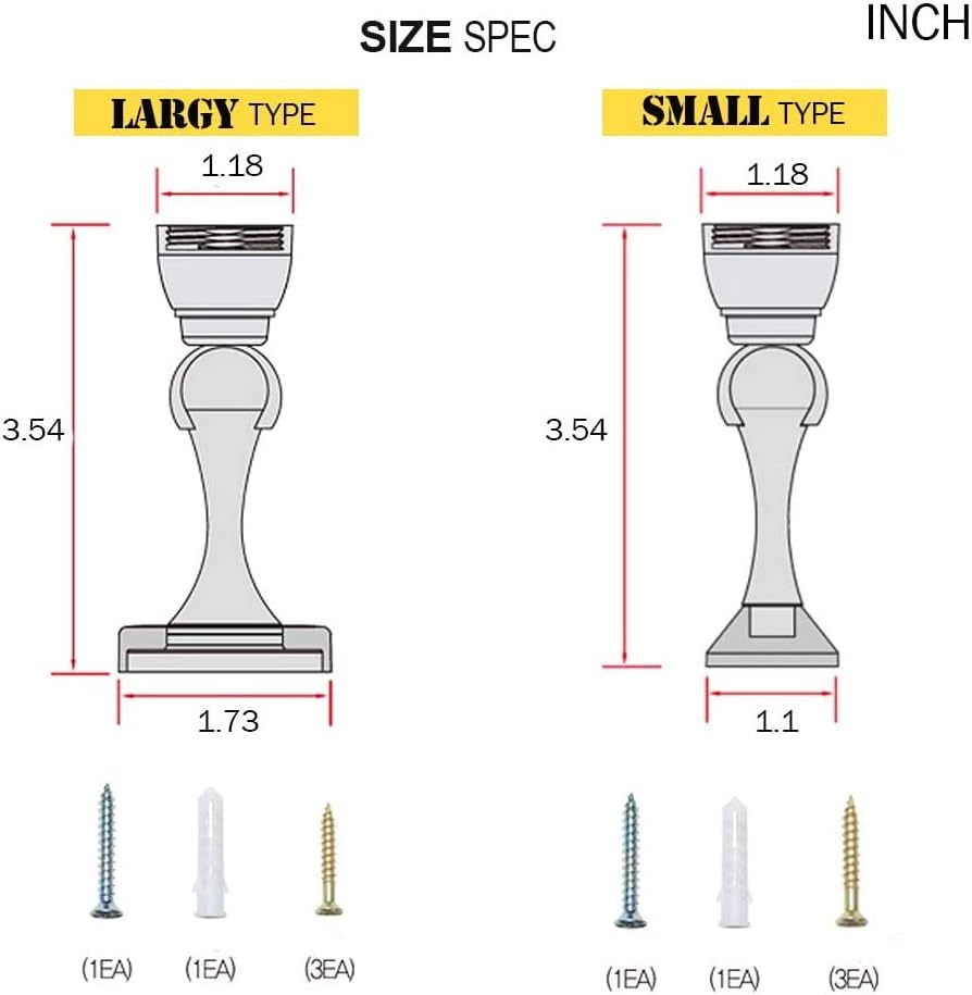 Magnetic Door Stop, Stainless Steel, Magnetic Door Catch, Door Holder, Door Stops, Wall Mounted, Floor Mounted, Door Banging Prevention (Large x 20pack, Satin Nickel)