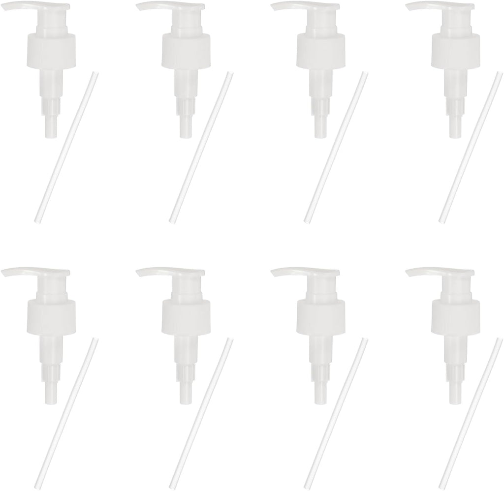 uxcell 8 Pcs Soap Dispenser Pump Heads Soap Dispensers Top Pumps Replacement Switch Pumphead for Standard 24/414 Neck Size Lotion Shampoo Bottle, White