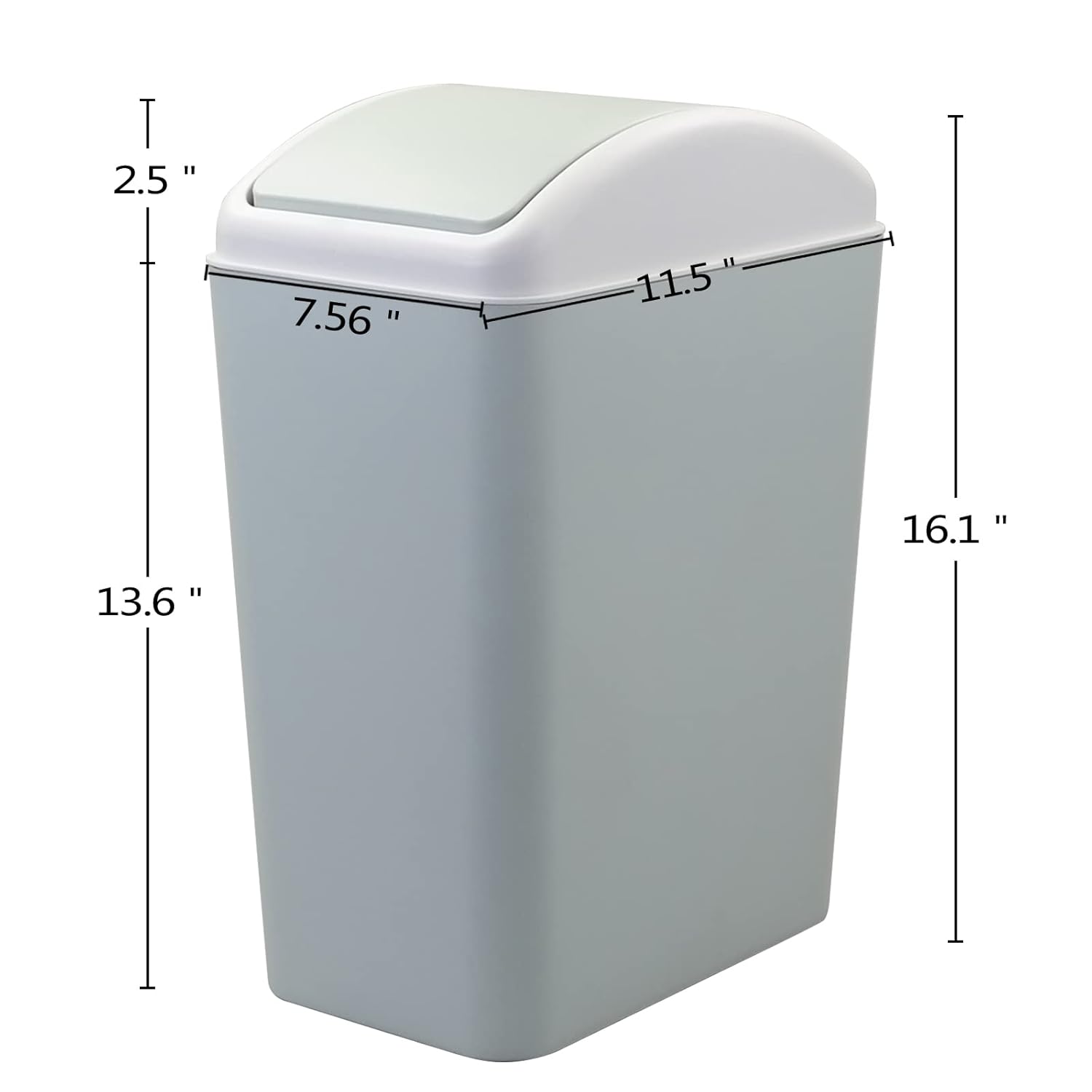1 Pack Plastic Waste Can, Garbage Can with Swing Lid, 4.5 Gallon Kitchen Trash Can (Blue)