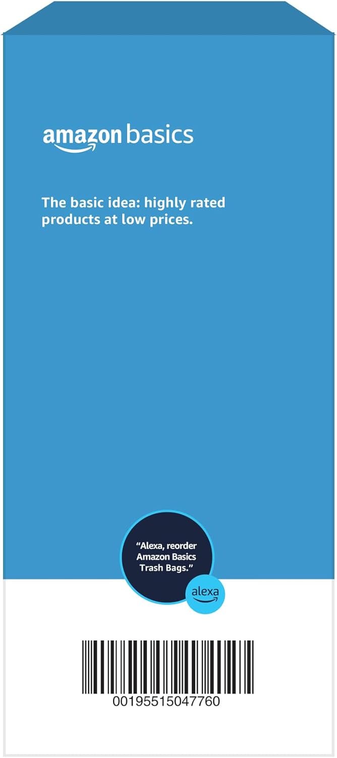 Amazon Basics 39 Gallon Lawn & Leaf Heavy Duty Drawstring Trash Bags, 20% Post Consumer Recycled, 40 Count