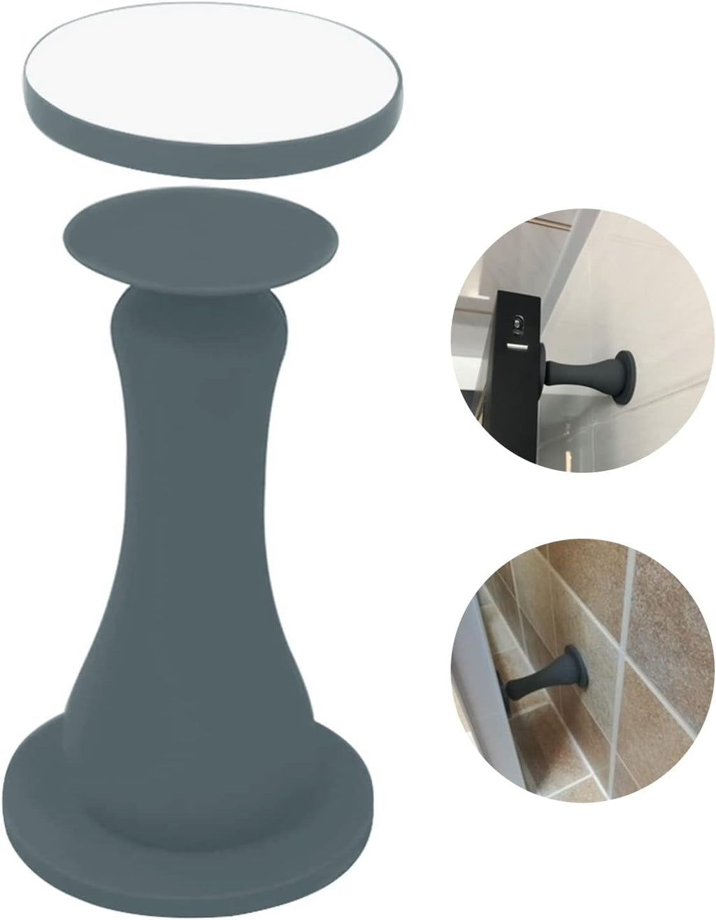 Door Stop, Silicone Magnetic Door Stop Holder Wall Mount Damage-Free with Durable Waterproof House Door Stopper,Eco-friendly Special Adhesive Door Stoppers No Need to Drill Collision Mute(Gray)