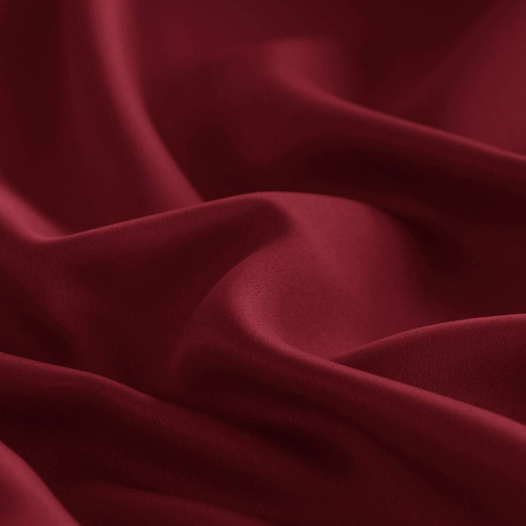 DWCN French Door Curtains – Rod Pocket Thermal Blackout Curtain for Doors with Glass Window, Kitchen and Patio Doors for Privacy, 36 X 80 Inches Long, 1 Curtain Panel with Tieback, Burgundy