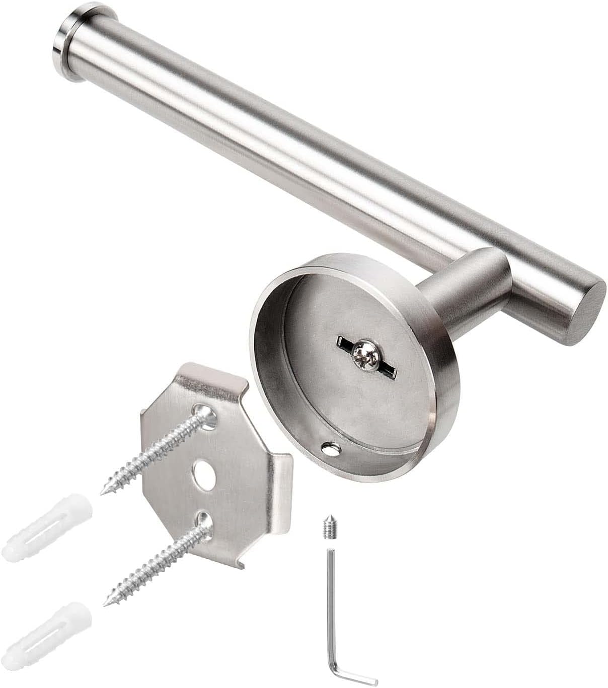 NearMoon Bathroom Toilet Paper Holder, Premium SUS304 Stainless Steel Rustproof Wall Mounted Toilet Roll Holder for Bathroom, Kitchen (4 Pack, Brushed Nickel)