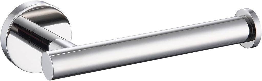 TASTOS Polished Chrome Toilet Paper Holder SUS304 Stainless Steel, Modern Round Tissue Roll Holders Wall Mount, Toilet Paper Roll Dispenser Bathroom 5 inch TP Holder for Kitchen Washroom