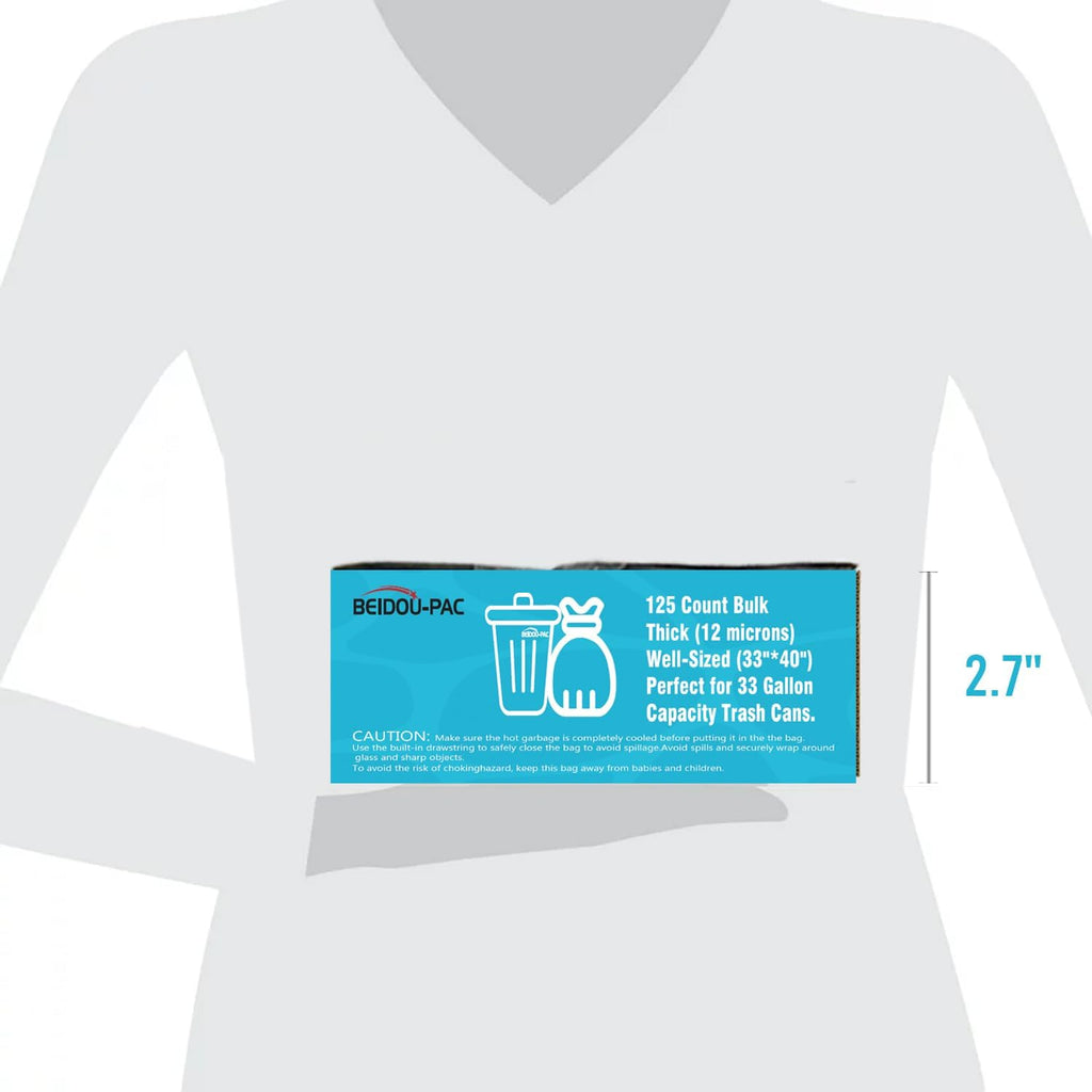 33 Gallon Trash Bags, 125 Count Bulk, Heavy Duty Clear Plastic Recycling Bags, Multi-purpose Garbage Bags for Home Commercial, Outdoor, Construction, Industrial, Lawn, Leaf