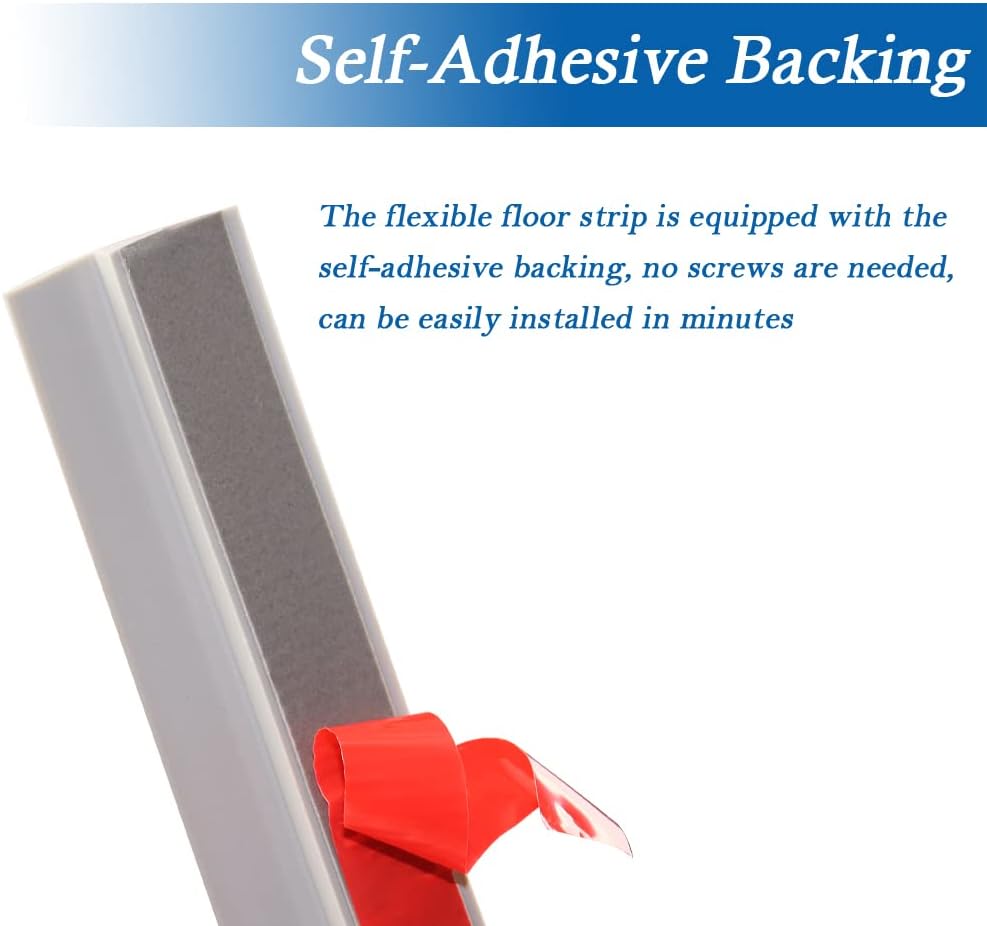 Floor Transition Strip Self Adhesive Carpet & Flooring Transitions Edging Trim Strip PVC Threshold Transitions Suitable for Threshold Height Less Than 3mm (10Ft, Gray)