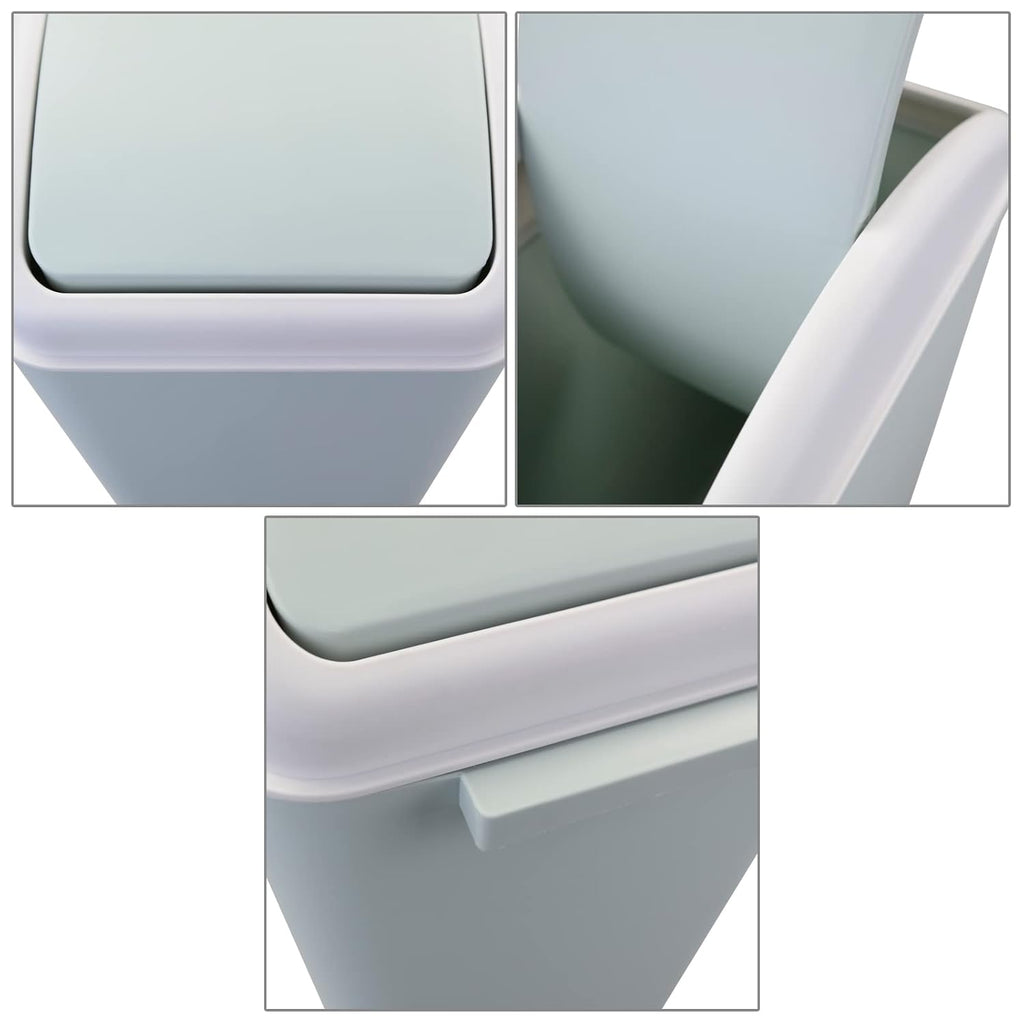 1 Pack Plastic Waste Can, Garbage Can with Swing Lid, 4.5 Gallon Kitchen Trash Can (Blue)