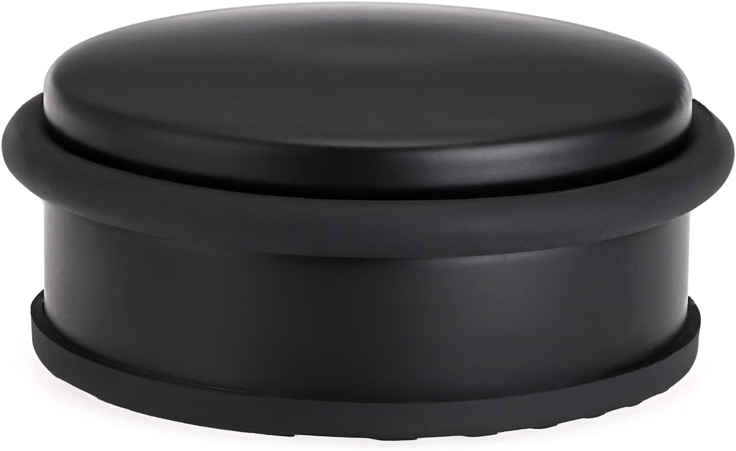 Sumnacon Heavy Duty Floor Door Stopper No Drill, Durability Stainless Steel Door Stops with Anti-Skid Rubber - Contemporary Decorative Safety Doorstop for Home Office Commercial Industrial, Black