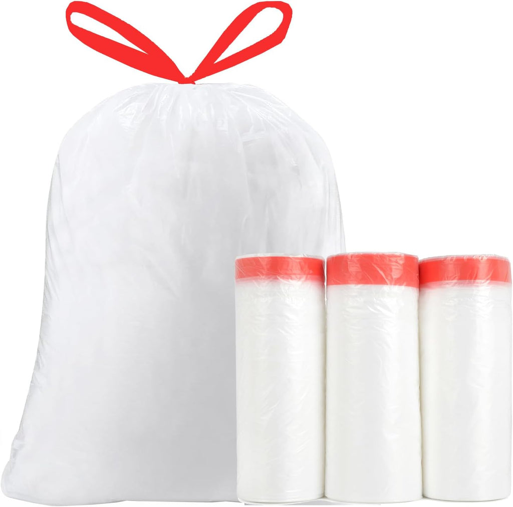 Trash Bags 17-18 Gallon Drawstring Garbage 26x33 inches Heavy Duty Plastic Garbage Bags for Household Kitchen Bedroom Bathroom Living room Office Restaurant Thickened Stretchy (108 Count)