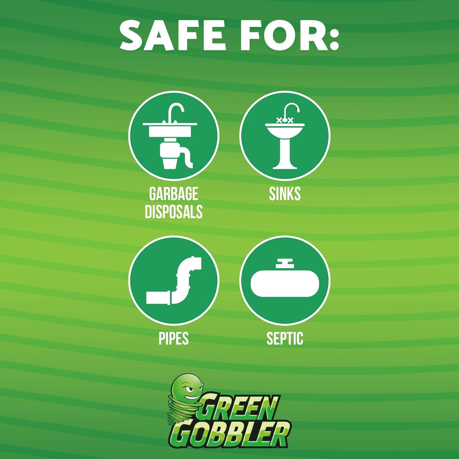 Green Gobbler Ultimate Main Drain Opener | Drain cleaner Hair Clog Remover | Works On Main Lines, Sinks, Tubs, Toilets, Showers, Kitchen Sinks | 64 fl. oz.