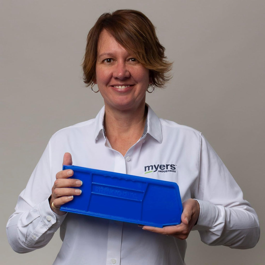 Akro-Mils 30224 AkroBins Plastic Storage Bins, Space-Saving Stackable Bins for Garage, Pantry, Craft Organization, 11" L x 4" W x 4" H, Red, 12-Pack