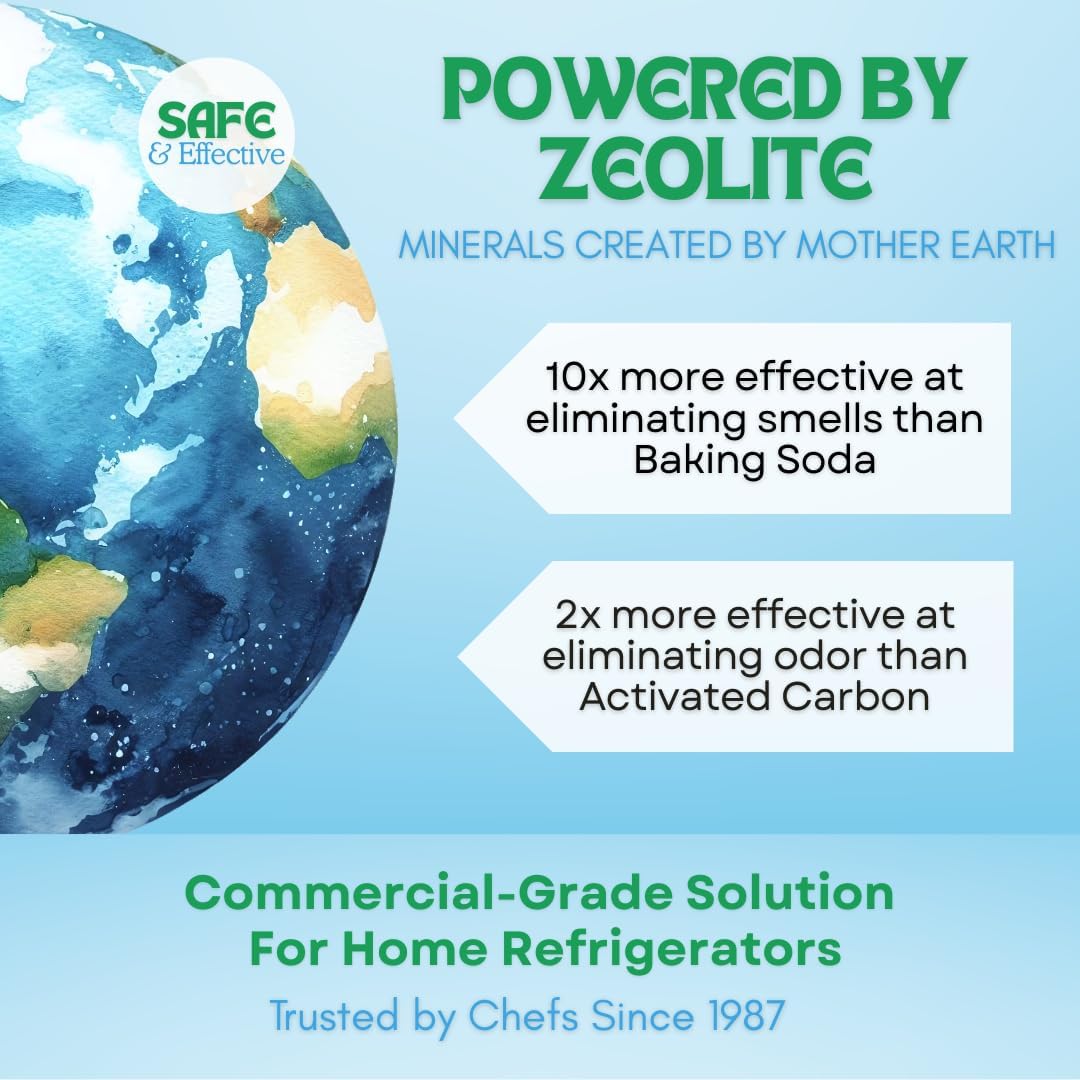 All-in-1 Refrigerator Deodorizer & Produce Saver by Polar Fresh – Fridge Odor Eliminator, Ethylene Gas Absorber, Fridge Moisture Absorber & Efficiency Booster; Surpasses Baking Soda & Charcoal