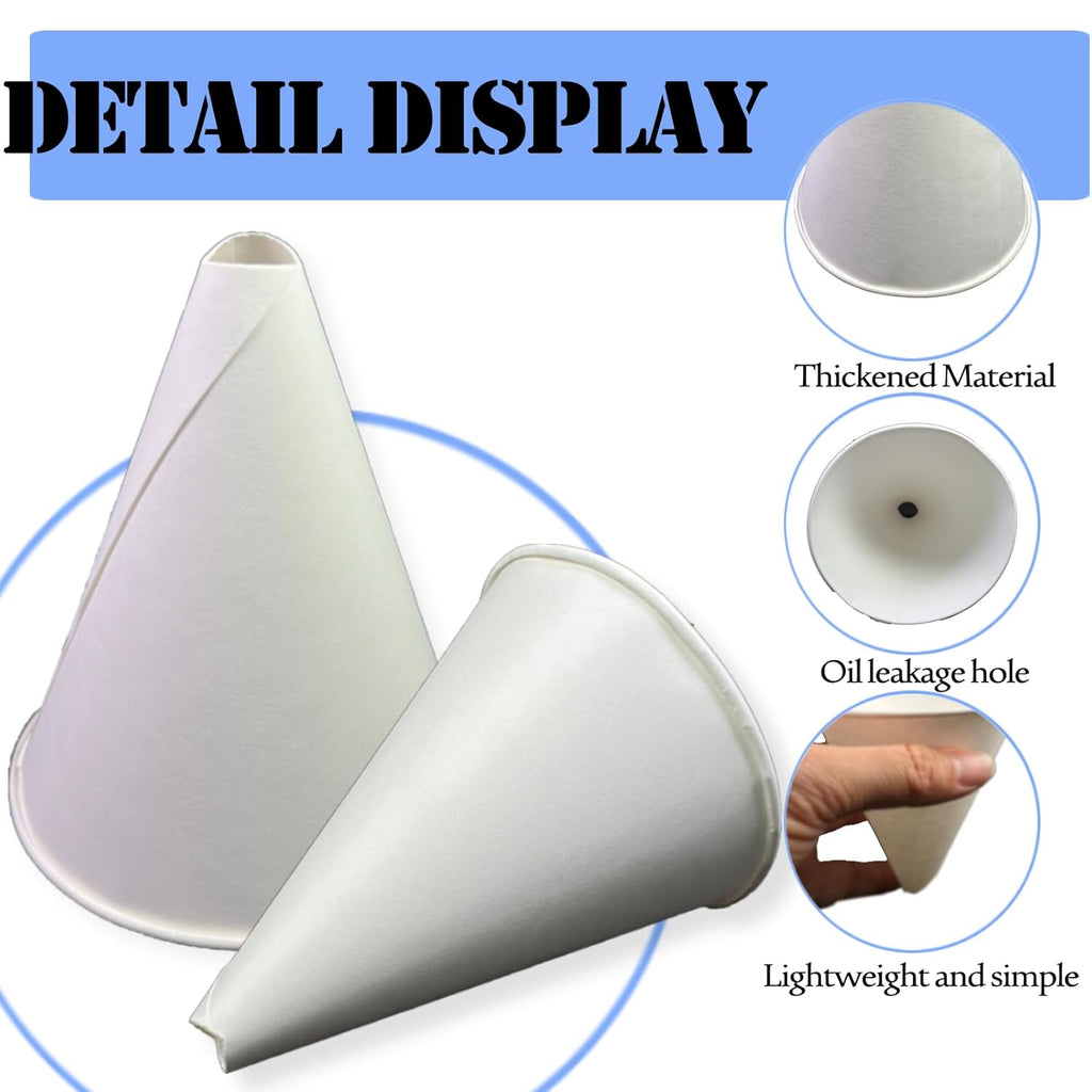 100 Pcs Paper funnels for Motor Oil 6oz Disposable Engine Oil Funnels Paper Funnel for Dispensers Kitchen Filling Bottle Disposable Funnel Paper Funnels Paper Oil Funnels