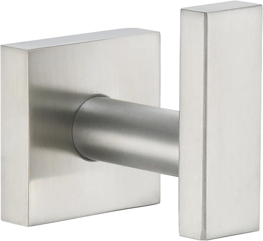 Angle Simple Bathroom Towel Hook, SUS304 Stainless Steel Single Shower Towel Hanger for Wall, Kitchen Cabinet Closet Coat Robe Holder Wall Mounted, Brushed Nickel
