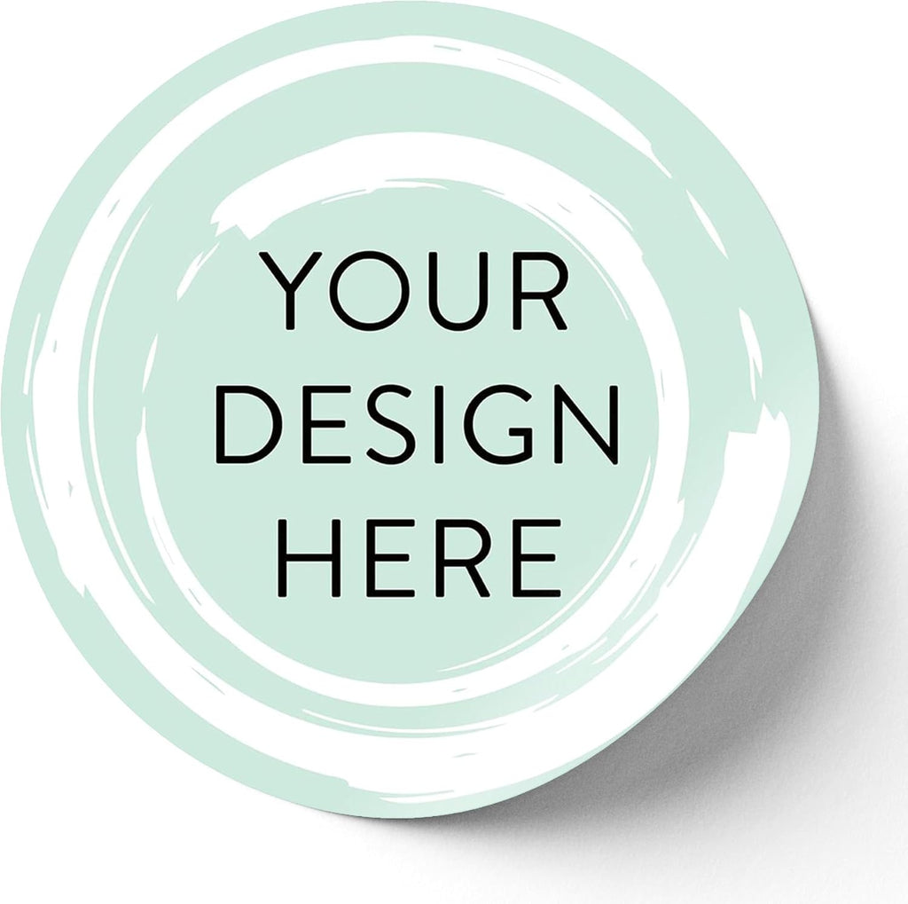 100 Custom Vinyl Stickers - Upload Your own Image, Text, Design, Logo - Personalized Logo Labels for Handmade, Packaging, Bottle, Jars, Candle, Brand Stickers (Mint, 6x6)