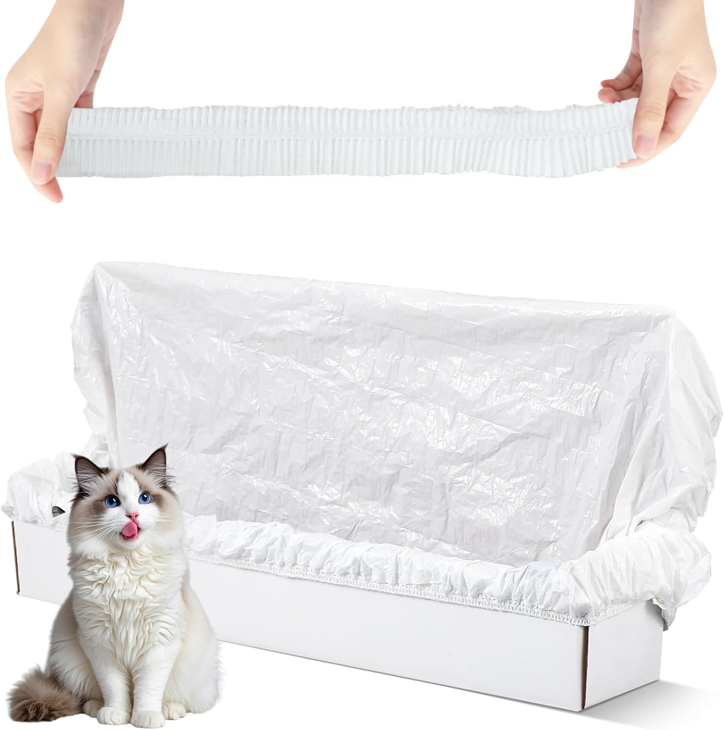 Trash Bags for Popur X5 Litter Box – Thickened, Leakproof Design, 7-Day Odor Control Perfect Fit for Popur X5 Self-Cleaning Cat Litter Boxes -40PCS