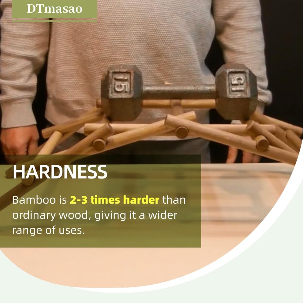 1/4 x 6 Inch 50 PCS Dowel Rods Wood Sticks Wooden Dowel Rods - Unfinished Bamboo Sticks - for Crafts and DIYers