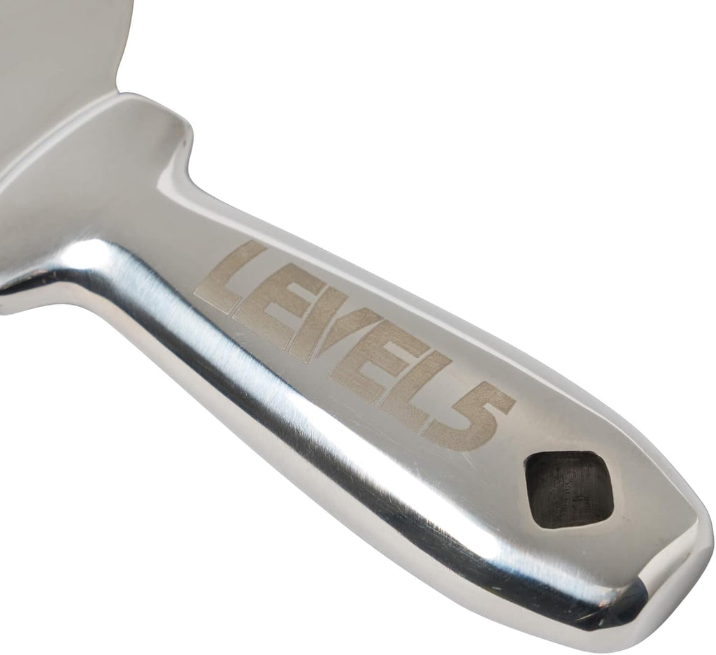 10" All Stainless Steel Joint Knife - LEVEL5 | Professional Grade Putty Blade, Premium Polished All-Metal, Precision Ground Edge, Ergonomic, Corrosion Resistant | 5-410