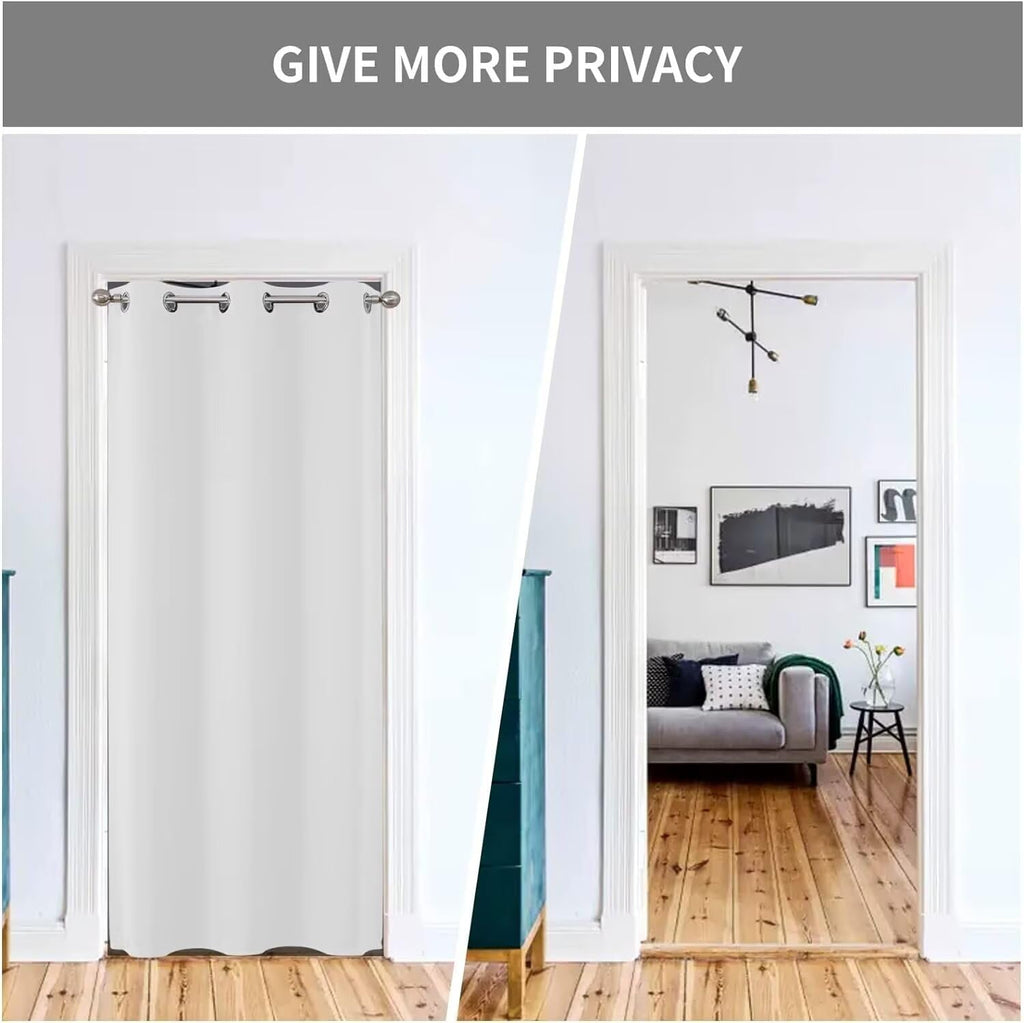 Joydeco Doorway Curtains Custom Size, Door Curtains for Doorways Closet Door Curtain, Curtain for Doorway Closet Curtains for Bedroom Closet Door Temporary Door(Custom Sise, Greyish White)