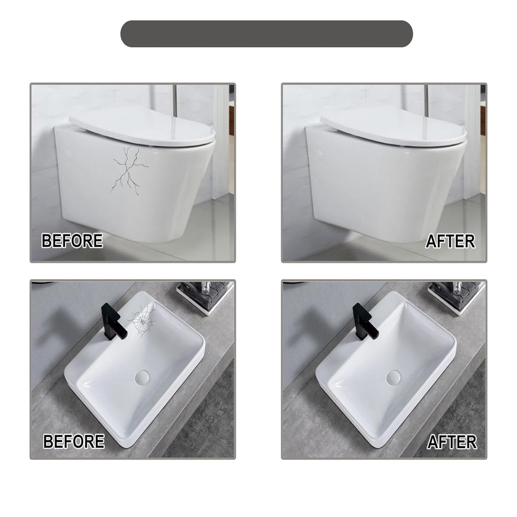 Tile and Ceramic Glaze Repair Paste,Ceramic Tile Crack Repair,Porcelain Sink Repair Kit,Tilegrout Repair,for Bathtub Tilefloors,Sinks, and Toilets (3PC)