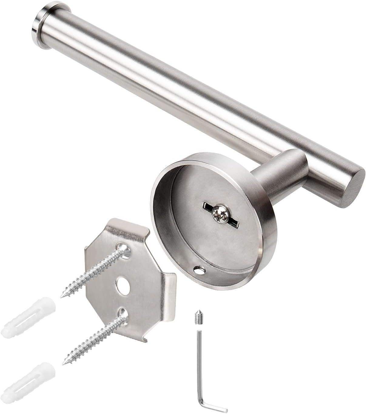 NearMoon Bathroom Toilet Paper Holder, Premium SUS304 Stainless Steel Rustproof Wall Mounted Toilet Roll Holder for Bathroom, Kitchen, Washroom (1 Pack, Brushed Nickel)