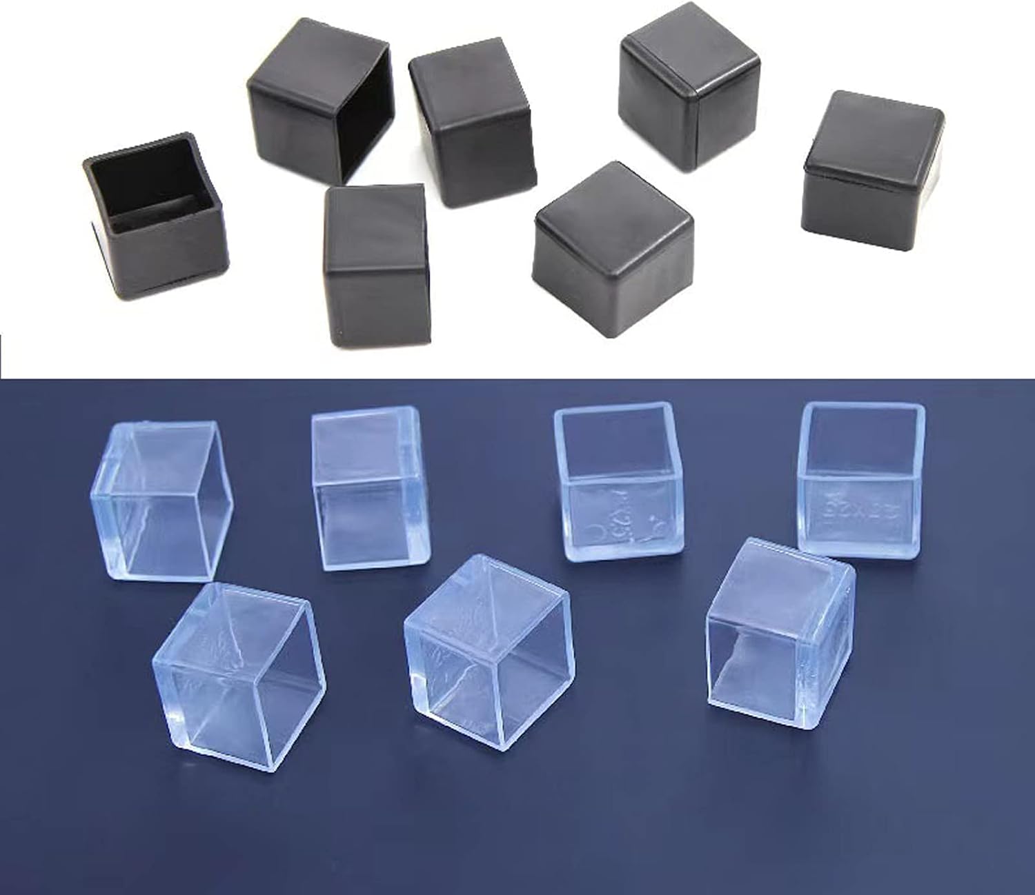 12 Pcs Black Square Anti-Slip Rubber Leg Tips Chair Leg Caps Furniture Floor Protectors Chair Table Bar Stool Leg Covers Furniture Leg Cube Feet 1.97 Inch x 1.97 Inch (50 x 50mm)