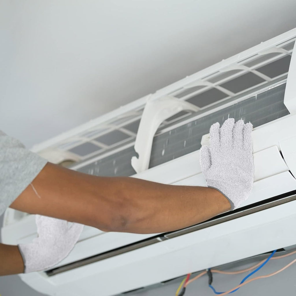 Patelai 3 Pairs Microfiber Plant Dusting Gloves Leaf Cleaning Gloves for Indoor Plants, Blinds, Furniture, House(Small,White)