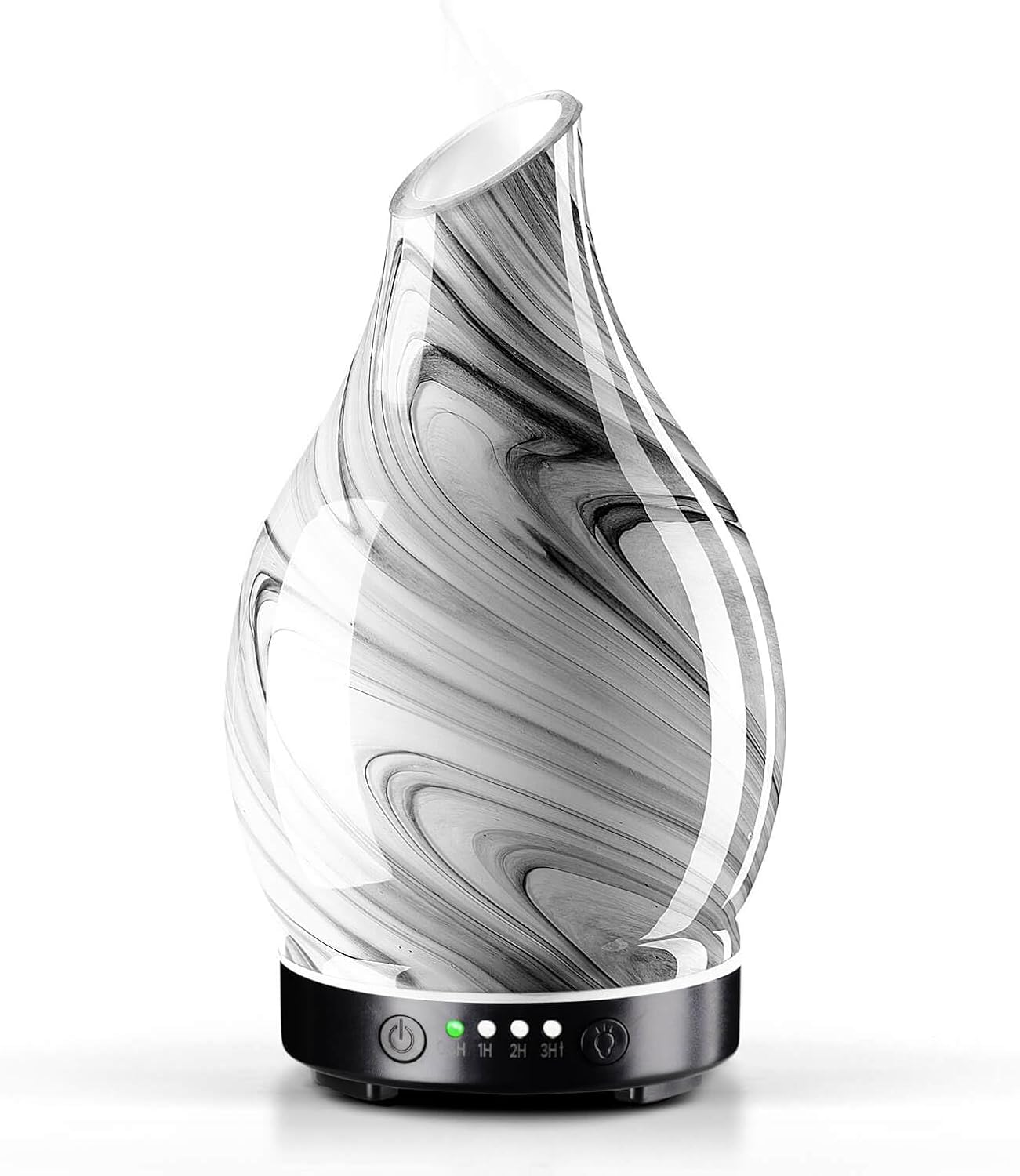 Porseme 150ml Essential Oil Diffuser Glass Color Changing Aroma Air Diffusers Aromatherapy Ultrasonic Cool Mist Humidifier 6 Running Hours Waterless Auto-Off for Sleeping Yoga Office (Mini Blue Ink)