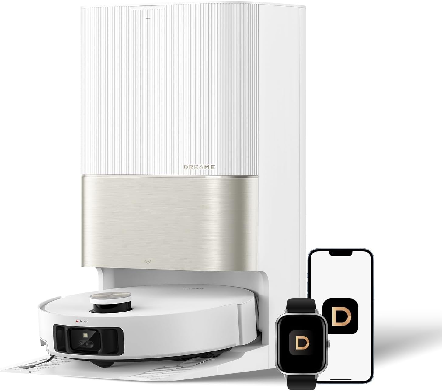 DREAME X50 Ultra White Robot Vacuum and Mop with Auto-Empty and Mop Self-Cleaning, 20,000Pa Suction, Obstacle Avoidance and 360° Navigation, Corner to Edge Deep Cleaning, Detangling Brush