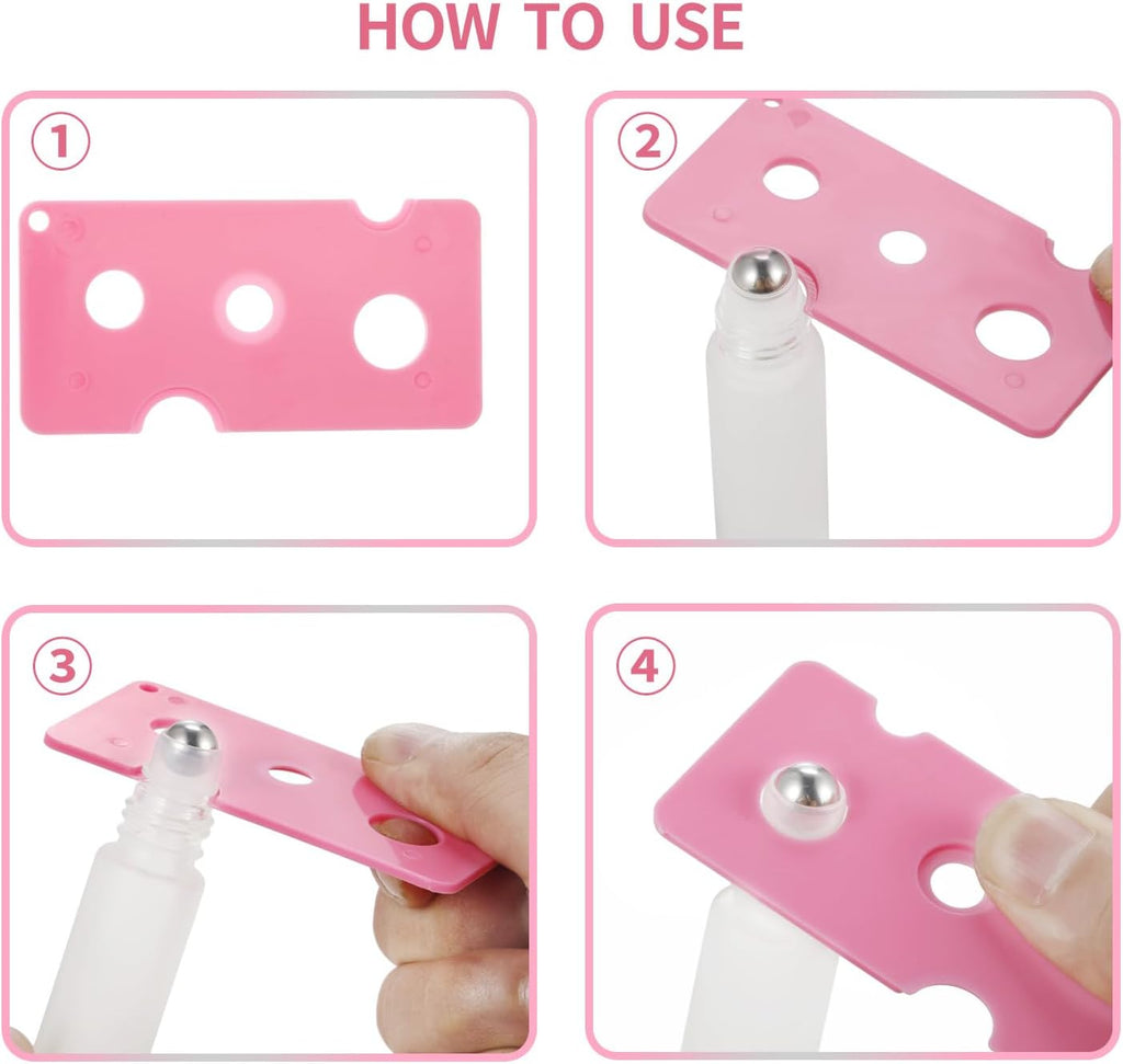 12 Pack Essential Oil Roller Bottles,10ml 0.34oz Empty Frosted Glass Roller Bottles with Stainless Steel Roller Balls and Caps Refillable Container for Perfume Roll on Bottles (12 Pack Silver Caps)