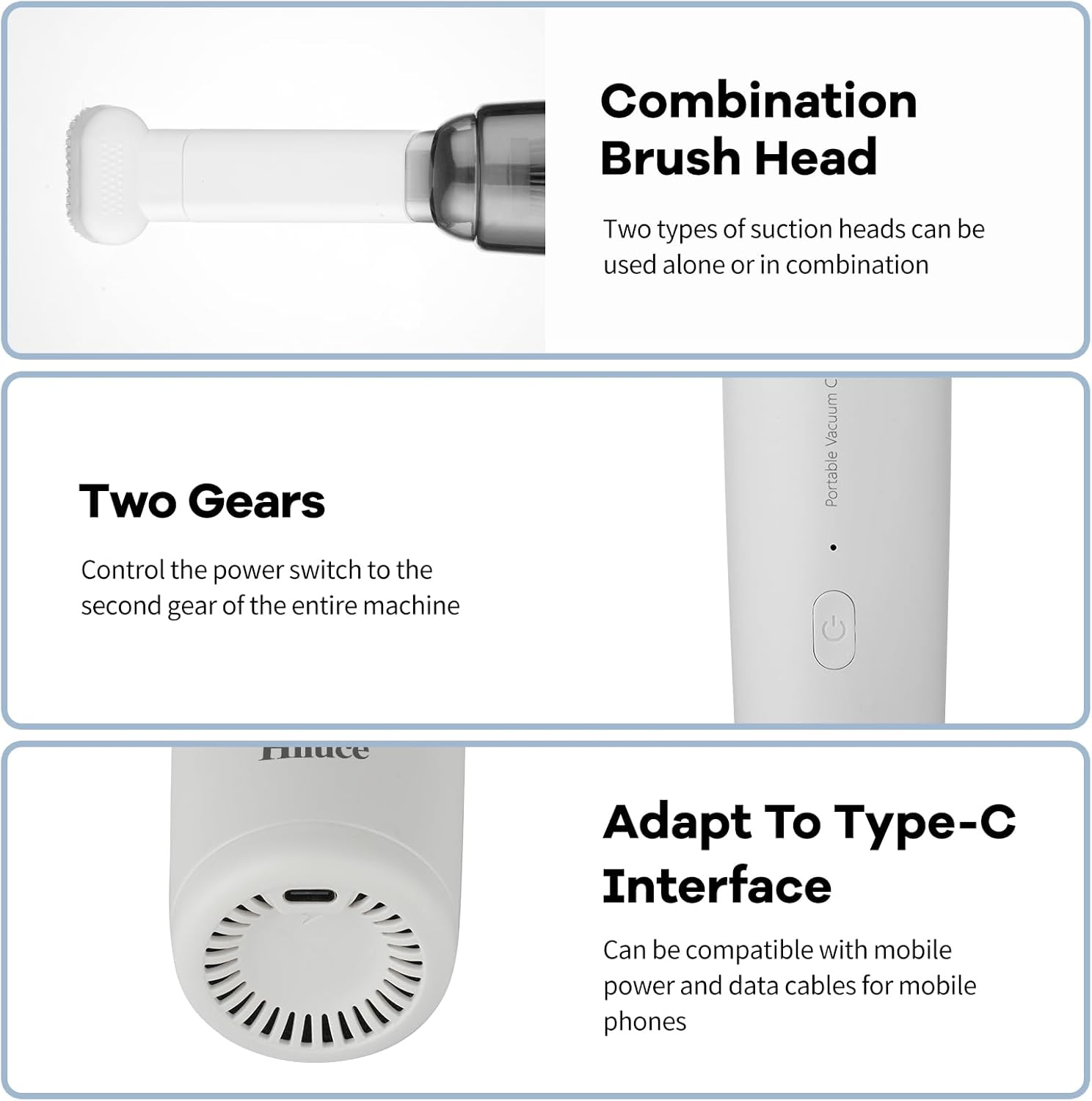 Mini Vacuum Cleaner Cordless,Car Vacuum Cleaner Portable with HEPA Filter, High Power Rechargeable 2 Suction Modes, Lightweight Vacuum for Keyboard,Car, Home, Office, Pet