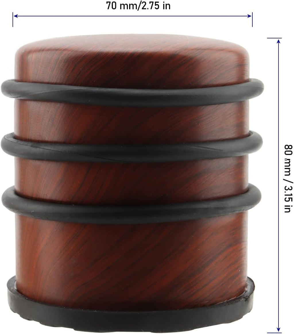 KINJOEK 4 PCS 1KG Heavy Duty No Drill Door Stopper, Stainless Steel Door Stop, Surrounded with Protective Rubber Bands Anti-Slip Door Wedge for Office, Home, Garage, Laundry Door, Brown Te