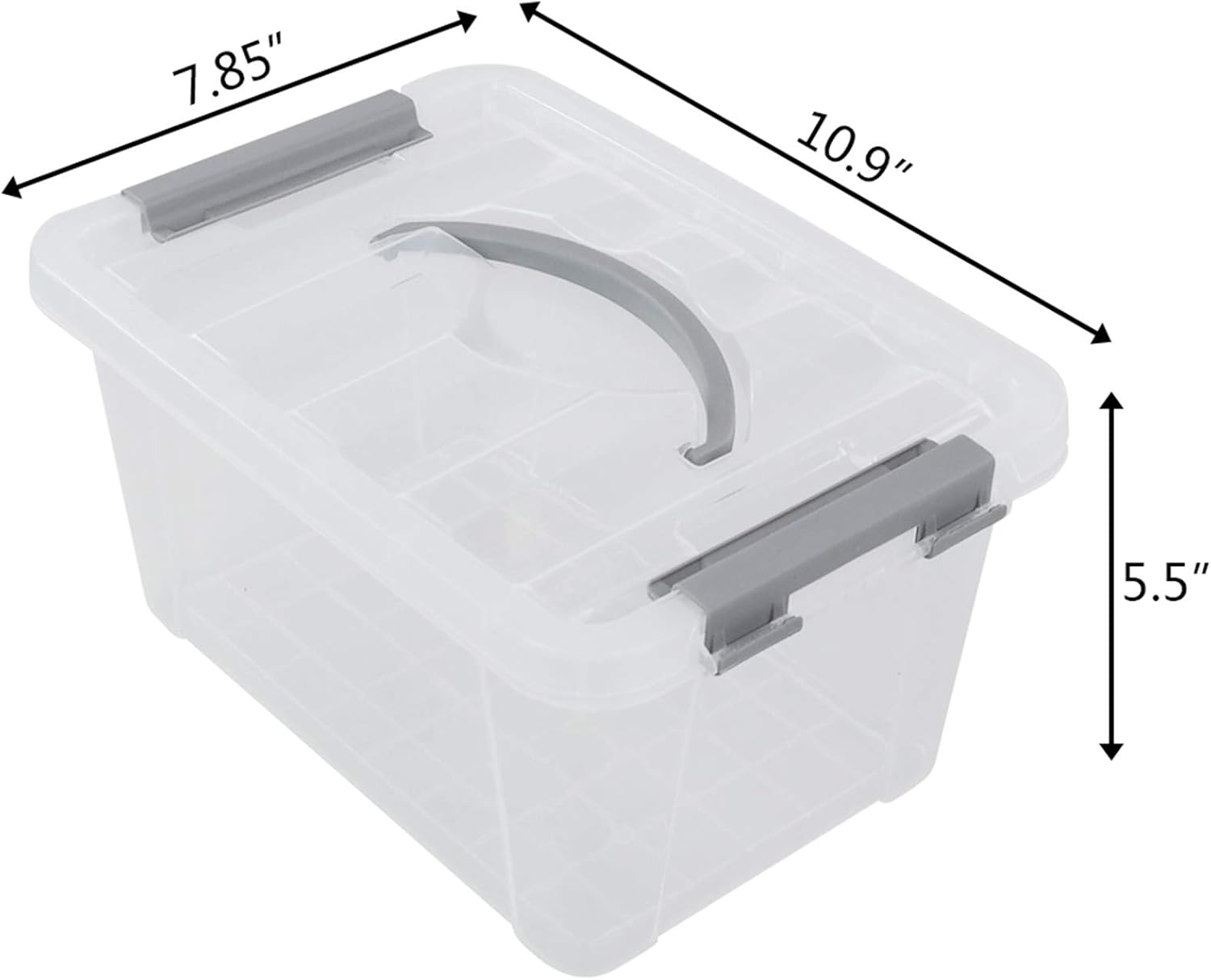6-Pack 6 L Plastic Storage Containers Latch Storage Box with Lids