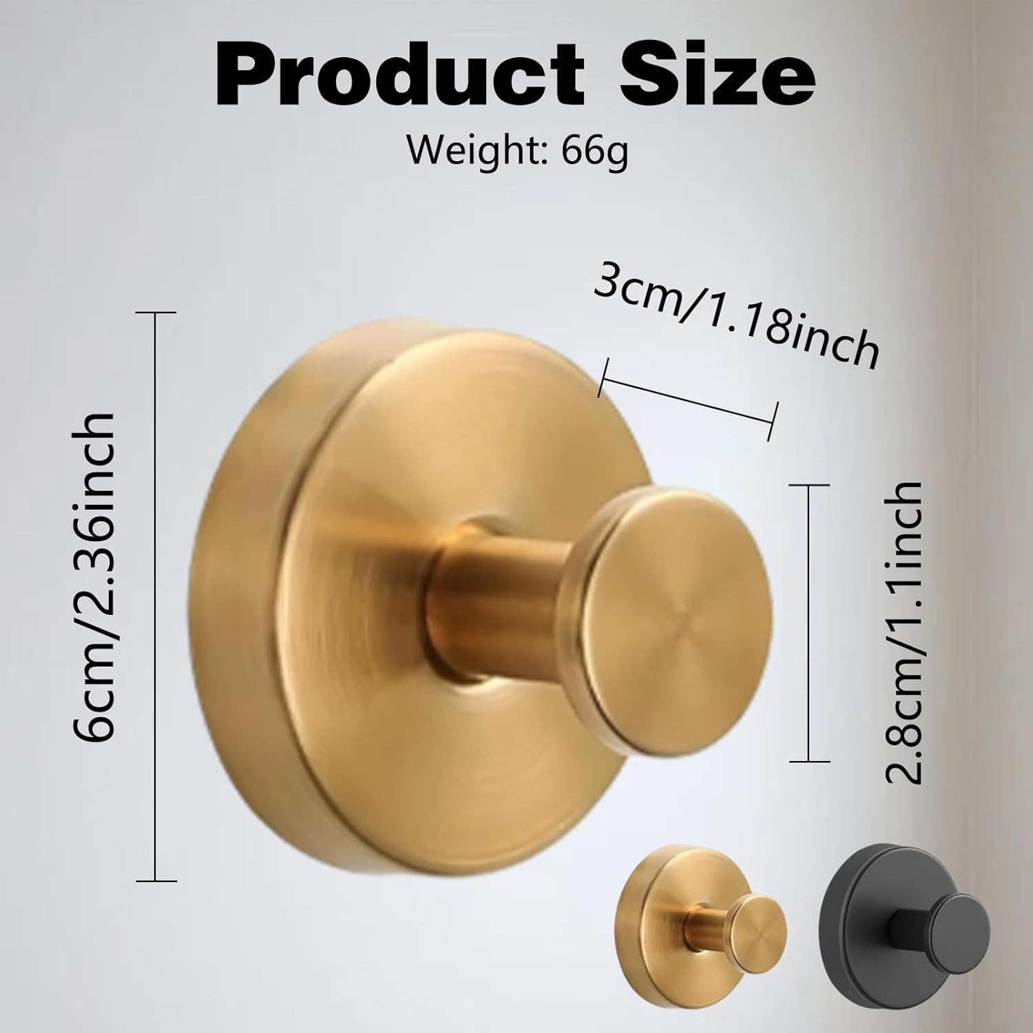 Suction Cup Hooks for Wreaths on Glass, 2025 New No Drill Suction Cup Hooks (2PCS-Gold)