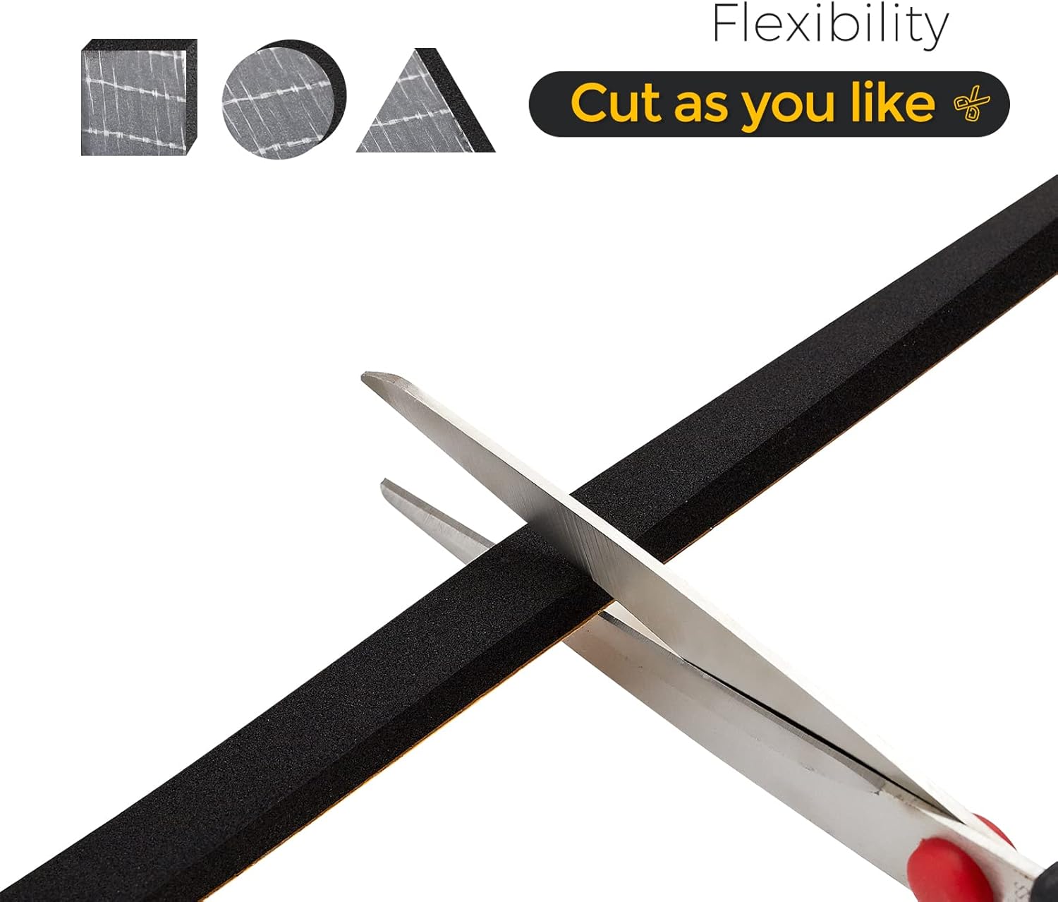 16 Feet Weather Stripping Door Seal, 1" Wide X 3/4" Thick Door Seal Strip High Density Foam Tape Adhesive Strip for Door Soundproofing,Window Insulation (1" x 3/4" x 16FT,Black)