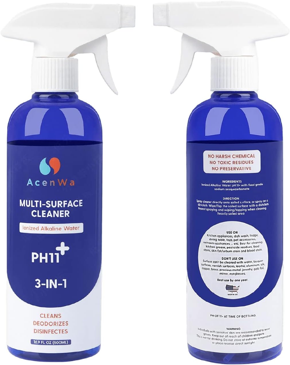 Natural Multi-Surface Cleaner is an unscented spray that degreases, deodorizes, work on air fryer, dishe, microwave, stove, table, fridge, bathtub, toilet, remove blood stains from clothes.