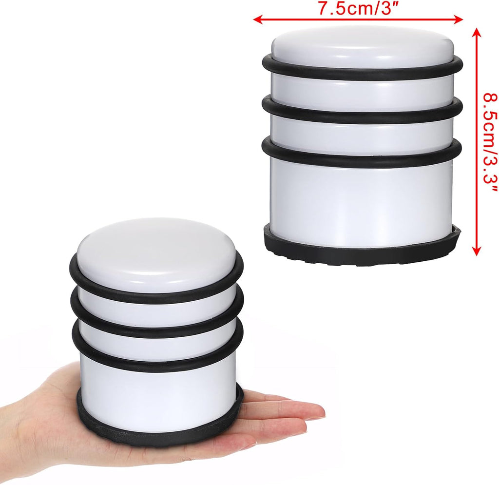 Sumnacon Heavy Duty Floor Door Stopper No Drill - Durability Stainless Steel Door Stop with Anti-Skid Rubber - Contemporary Safety Doorstop for Home Office Commercial Industrial,White