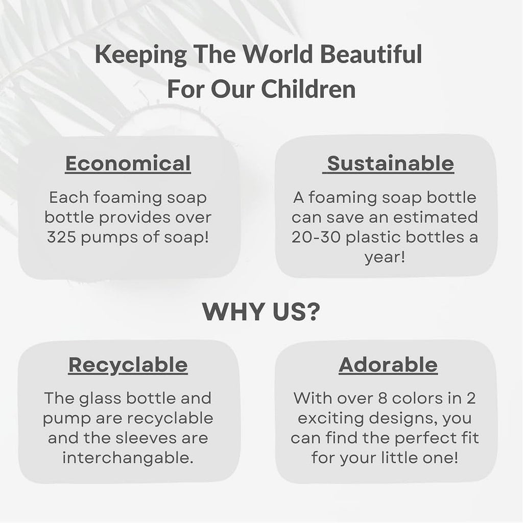 SoCal Suds & Company Glass Foaming Hand Soap Dispenser, Heart Silicone Sleeve, Refillable Pump Bottle for Kids, Baby Wash & Shampoo, Ideal for Home Use, Bright Pink 8oz