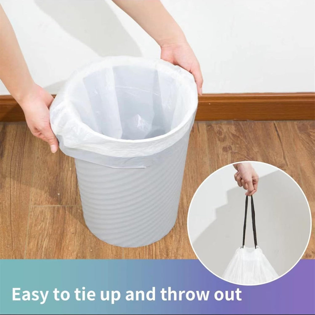 Trash Bags Drawstring Garbage Bags 8 Gallon Thickened Stretchy,Bathroom,Bedroom,Kitchen,Office and Living Room(100 Count)