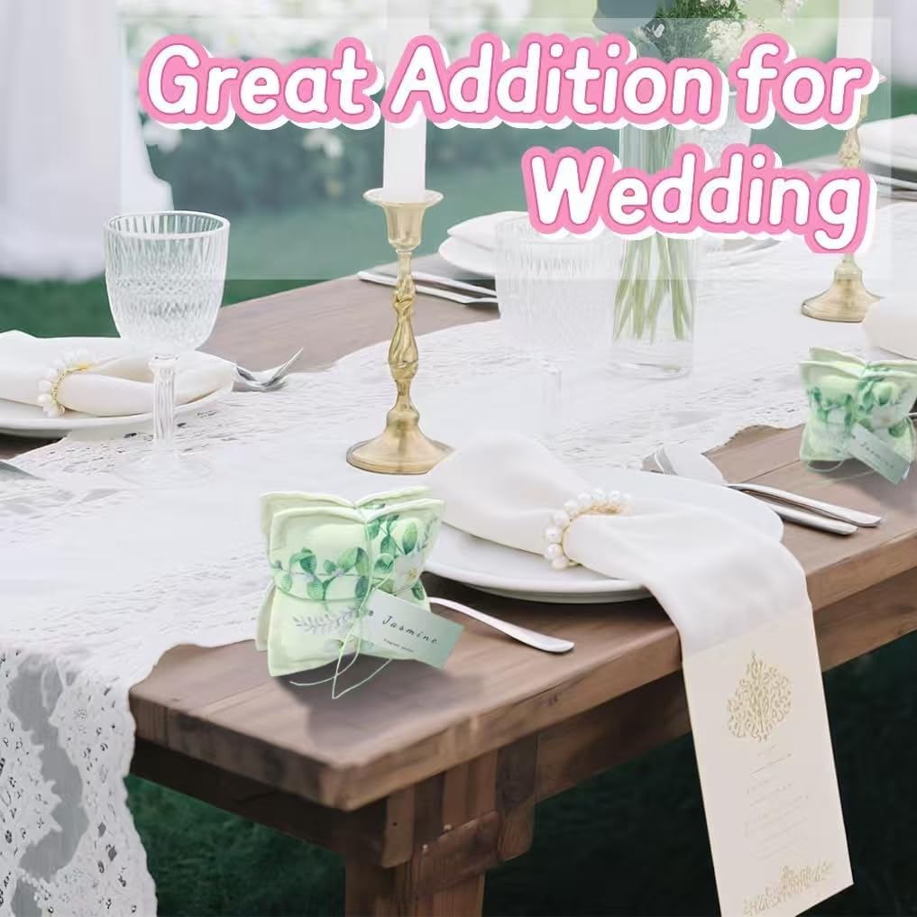 AUCUDA Mother's Day Jasmine Scented Sachet Bags for Drawers and Closets Decorations, Potpourri Packets for Women Clothes Storage, Spring Wedding Fragrance Pillow, Bedroom Indoor Fresheners.